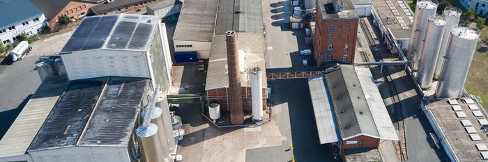 Drohnenaufnahme des Nordbrand Nordhausen Werksgeländes